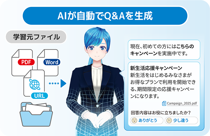 RAG機能でファイルから自動回答