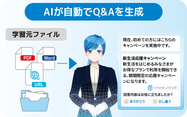 RAG機能でファイルから自動回答